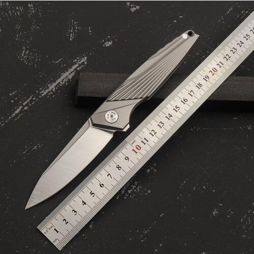 M390 blade wild survival hunting folding knife TC4 titanium handle high quality portable knife