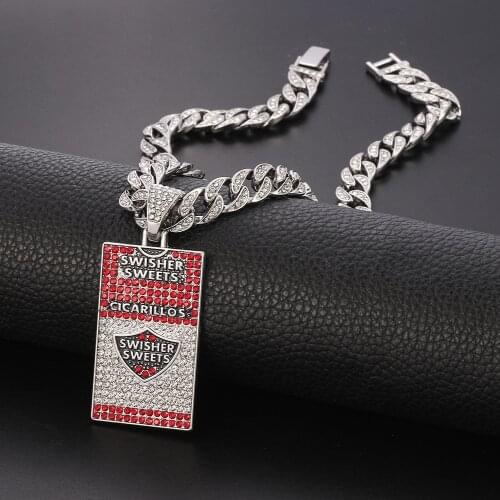 Men Women Hip Hop Jewelry Sweets Brand Pendant Necklace Miami Big Gold Cuban Chain Iced Out Bling Necklaces Fashion Charm Choker