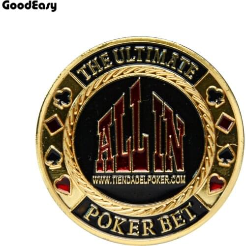 Poker Card Guard Protector Metal Token Coin with Plastic Cover Metal Poker Chip set Texas Hold'em ALL IN Button 1Pcs