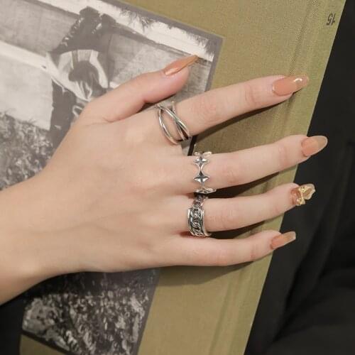 BOYULIGE Hip-hop Stars Adjustable Opening Rings For Women Hot Sale Korean Fashion Retro Simple Design Lady Jewelry Accessories