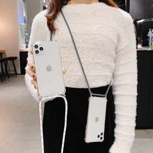 Strap Cord Chain Phone Travel Necklace Lanyard Mobile Phone Case for Carry Cover to Hang For iPhone 11 Pro XS Max XR 12 12MINI