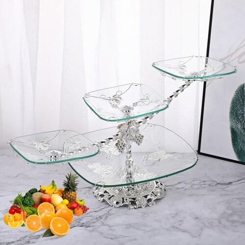 Luxury Square Fruit Tray Stackable Serving Bowl Nut Display Storage Plate