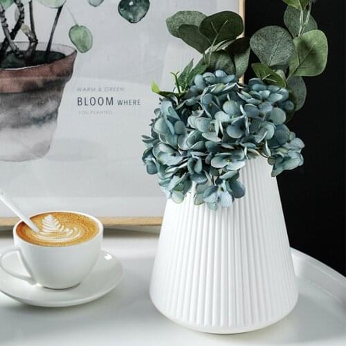 Nordic Mediterranean European Style Morandi Solid Plastic Shatterproof Flower Plant Pot Vase Study Room Home Wedding Decoration