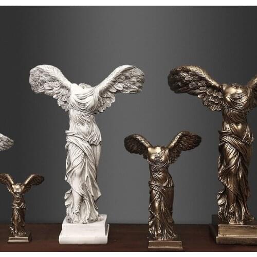 European-Style Sculpture of The Goddess of Victory, Creative Resin Crafts, Home Study Model Room Decoration Ornaments
