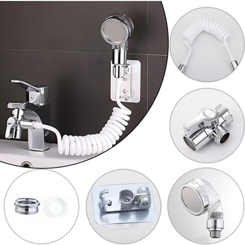 Sink Faucet Hose Sprayer Set for Washing Hair & Puppy Cat Shower Bathtub Shower Set Faucet Diverter With Aerator Head Wall Clamp