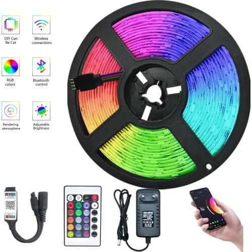 LED light with bluetooth LED RGB 5050 SMD 2835 waterproof flexible light with carbon belt diode DC12V 15M WiFi LED light birthda