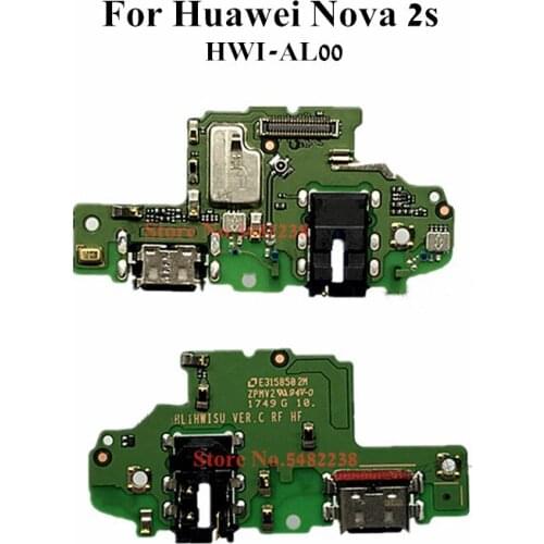 100% Original USB Charger Plug Board For Huawei Nova 2s HWI-AL00 USB Charging Port Dock Flex cable Quick charge Earphone Jack