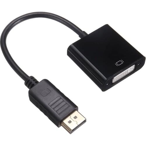 Onsale 1pc DP To DVI-I Adapters Black Display Port 20Pin DP Male To DVI-i 24+5 Female Adapter Video Cable Cord