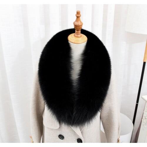 Fox fur collar womens real oversized fox fur horns winter warm and cold down jacket coat universal