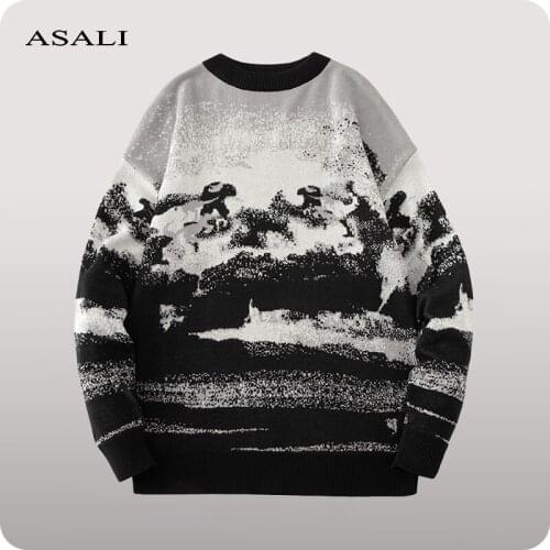 Winter Sweaters Men Harajuku Streetwear 2021 Casual Vintage Pullovers Mens Oversized Knitted Sweater Men Women Knitwear Clothing