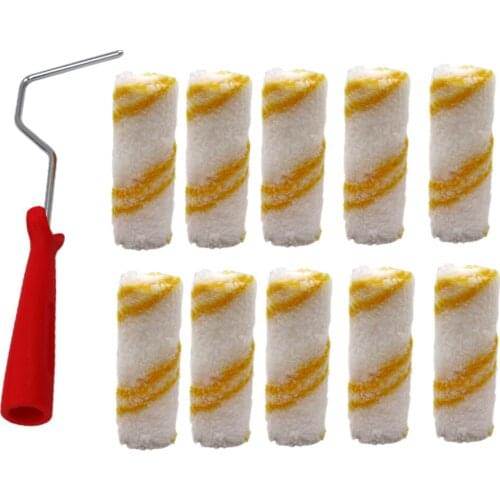10pcs Paint Roller Mini Sponge Set with Brush Frame- DIY Wall Painting Treatment