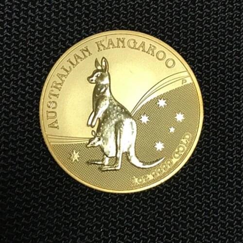 10 Pcs Non Magnetic The Australian Kangroo animal 2009 badge 24K gold plated brass 32.6 mm Elizabeth collectible sourvenir Coin