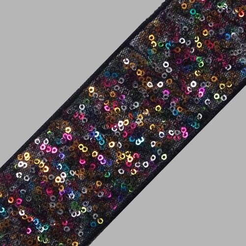 2yard Applique Trim Beaded Mix Sequin Lace Ribbon Tape Embroidery Lace Motifs Trimming Scrapbooking Clothes Sewing
