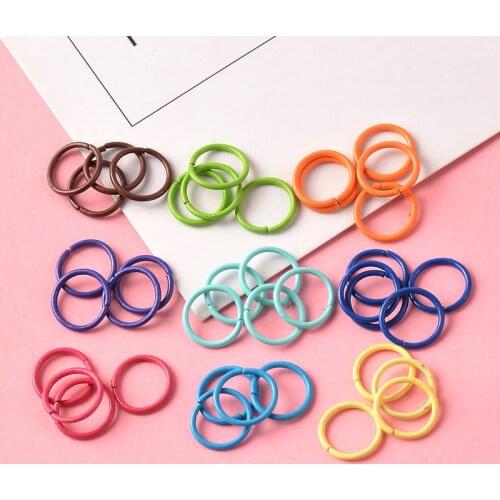 20pcs Creative 10mm Color Spray Paint Brass Closed Ring For DIY Keychain Jewelry Making Supplies Accessories Connectors Rings