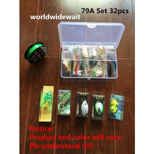 32pcs Plastic Fishing Lures Set With Transparent Tackle Box Bait Kit