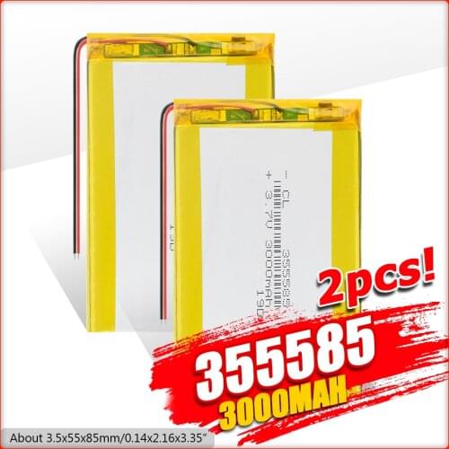 355585 3.7V 3000mAh Rechargeable li-Polymer Li-ion Battery For MP4 MP5 GPS Speaker PSP Power Bank Bluetooth-compatible Headset