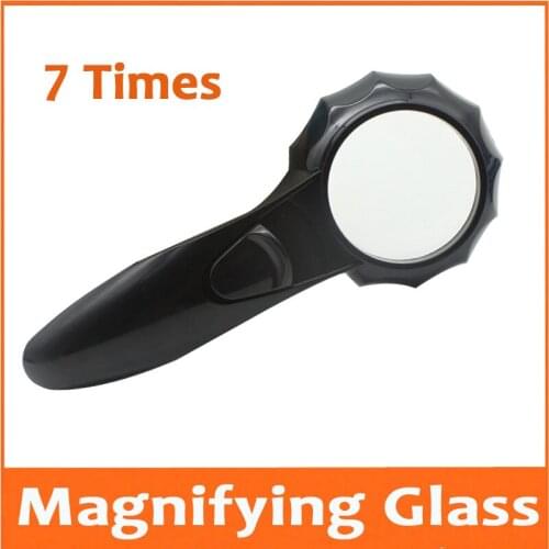 7 Times Black Gift LED Reading Magnifier Magnifying Glass Illuminated Insect Viewer 7 Times Handheld Loupe for Children Students