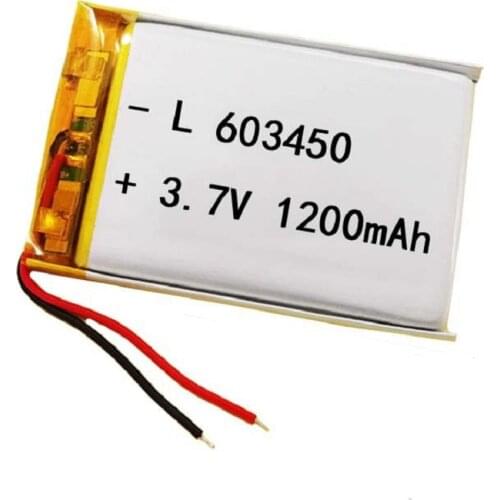 3.7v 1200mAh 603450 Lithium Li-ion Polymer Battery for GPS PSP DVD MP4 mobile video game E-books PAD tablet PC Bluetooth Speaker