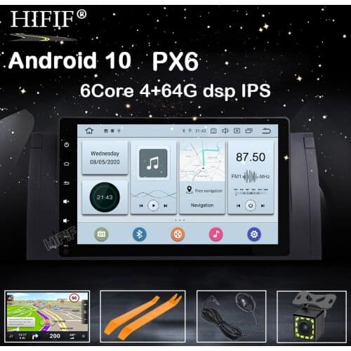 PX6 DSP Car Multimedia Player Two Din Automotivo Radio Android 10 For BMW/E39/E53/X5/M5 GPS Quad Core RAM 4GB ROM 64G FM DSP DVR