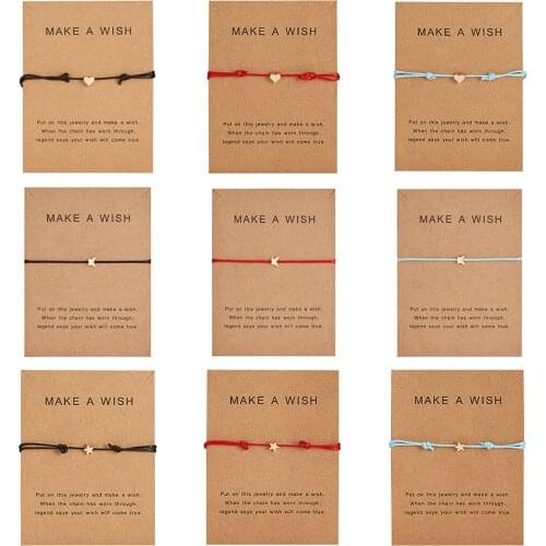 Charm Butterfly Bracelets Valentines Friendship Bracelets Red Black String Gift Adjustable Heart Star Cross Crown Round Bracelet