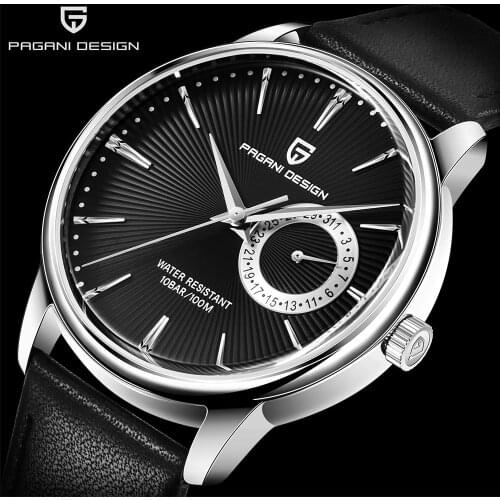 PAGANI DESIGN Top Brand Military Sports Quartz Watch Mens Business Casual Chronograph Fashion Mens Leather Watch Watch for Men