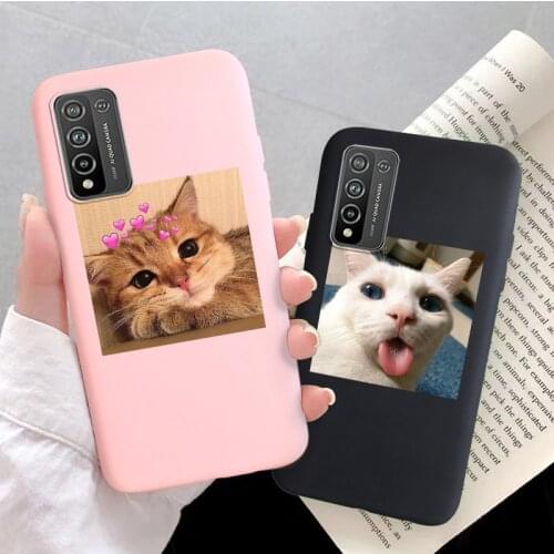 Honor 10X Lite Case For Huawei Honor 8X 10 9 Lite 10i 20 8A 8C 9x 9A 7A 8A Pro 9C 8s Cases Luxury Silicon Cat Funda Covers Coque