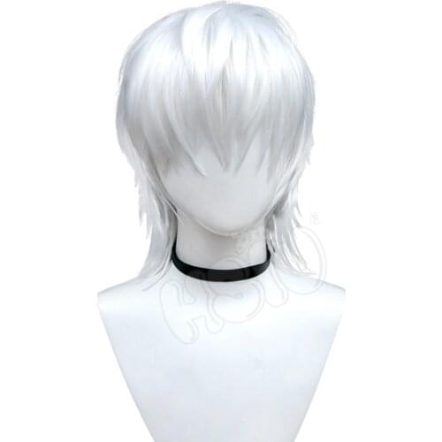 「HSIU Brand」Accelerator Wig Anime Toaru Majutsu No Index Cosplay white short hair Fiber synthetic wig+free brand wig cap