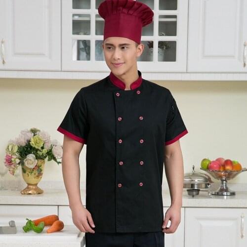 Hotel Restaurant Chef Wear Summer Chef Uniform Short Sleeved Overalls Kitchen Jacket Canteen Kitchen Ventilation Clothes B-6056