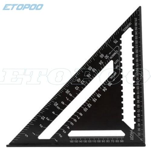 Aluminum Alloy 7/12inch Metric Triangle Angle Ruler Squares for Woodworking Speed Square Angle Protractor Measuring Tools