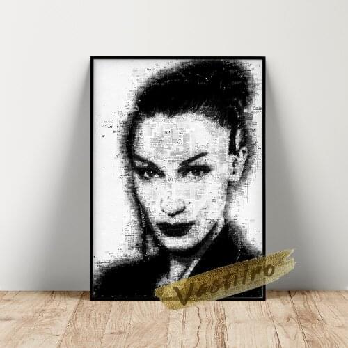 Bella Hadid Fashion Model Black And White Wall Poster, Movie Star Wall Art, Fans Gift Home Decor, Actress Vintage Art Prints