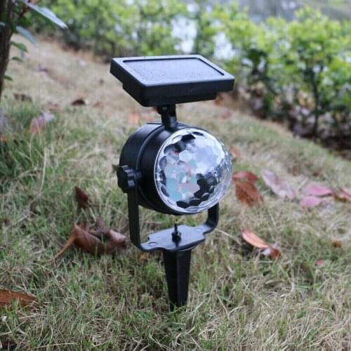 Outdoor Yard Garden Park Lawn Lamp Solar Colorful LED Rotating Projection Light