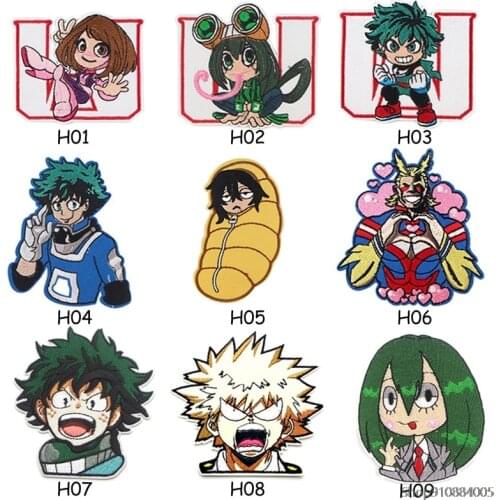 Anime My Hero Academia Embroidered Patches Clothing Badge Sticker Sewing Fabric Diy Backpack Jacket Skirt Patch Cute Brooch