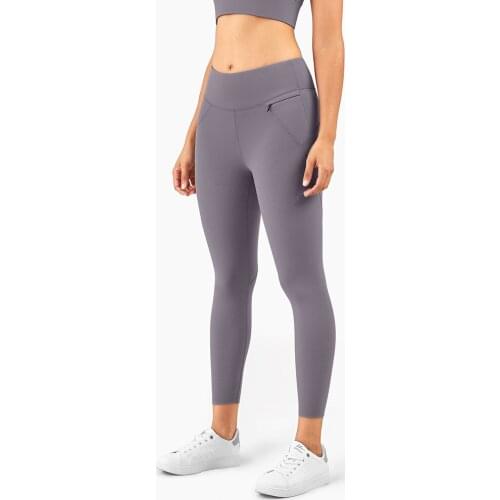 2021 New Style Sports Womens Tight Pockets High Waist Peach Hip Fitness Yoga Pants