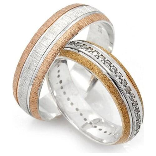 Couple Wedding Ring Sterling Silver 925 Woman And Man Luxury Jewelry Bands Fashion Engagement Anniversary Ancient Greek Model