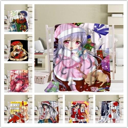 Custom Blanket Anime Merry Christmas Soft Blanket DIY Your Picture Decoration Bedroom Size 58x80Inch,50X60Inch,40X50Inch