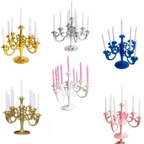 1Set Bright candlestick candle cake topper happy birthday kids boy girl favors baby shower party wedding decorations supplies