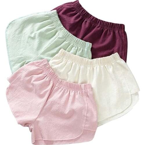 Baby Girl Shorts Summer Kids Casual Cotton Short Girls Beach Elastic Waist Hot Pants Children Candy Color Solid Clothes For 2-6T
