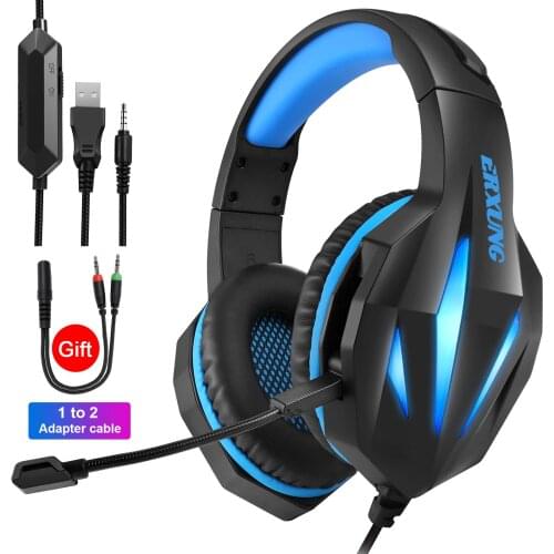 Wired Gamer Headset Stereo Bass Over Ear Wired headphones with Mic Noise Canceling Computer Phone For Fifa 21 PS4 PS5 Xbox One