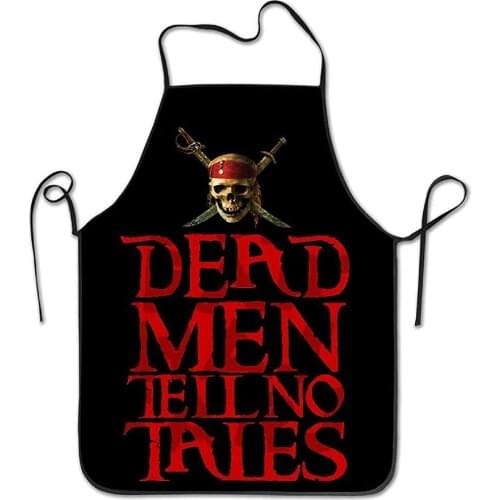 E Pirates of The Caribbean Dead Men Tell No Tales Adjustable Cook Apron Fashion Chef Apron 20.5×28.3 in