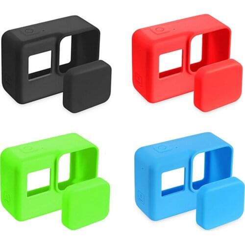 Silicone Cases For GoPro5 Hero 5 Camera Back Cover Protective Silica Gel Case Skin +Lens Cap Protector Cover Camera Accessories