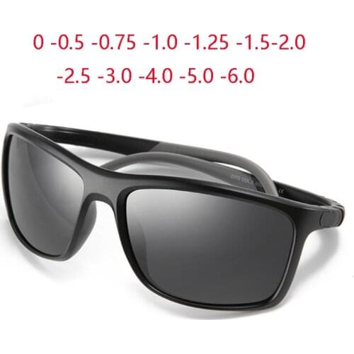 TR90 Silicone Leg Sports Colorful Myopia Sunglasses Men Polarized Goggles Nearsighted Spectacles Prescription 0 -0.5 -0.75 To -6