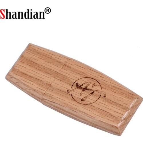 SHANDIAN Wooden block USB flash drive wood pendrive 4GB 8GB 16GB 32GB 64GB memory stick personality logo engraving gifts