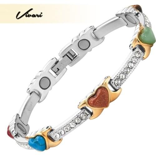 Vivari Romantic Love Heart Magnetic Bracelet for Women Bracelets & Bangle Crystal Rhinestones Supreme Jewelry Trinket Exquisite