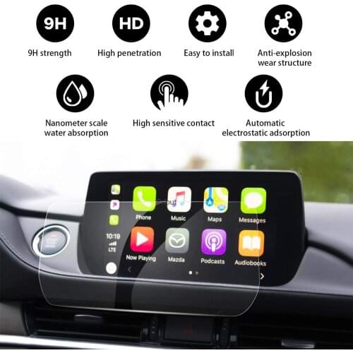 Tempered Glass For Mazda 6 2018 2019 8Inch Car Screen Protector Sensitivity Clarity Automatic Adsorption