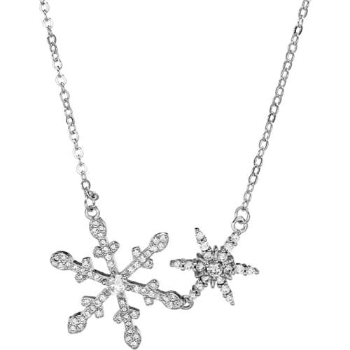 New Arrivals 925 Sterling Silver Shiny Snow Necklaces Pendant Hot Sale Pure Silver Jewelry for Women