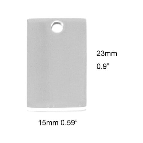 100pcs rectangle Pendant smooth mirror double sides polished jewelry Necklace Pendant for women 304 stainless steel wholesale