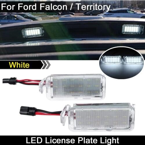 2Pcs For Ford Falcon BA BF XR 6/8 2003-2008 Territory SX/SZ Car Rear White LED License Plate Light Number Plate Lamp