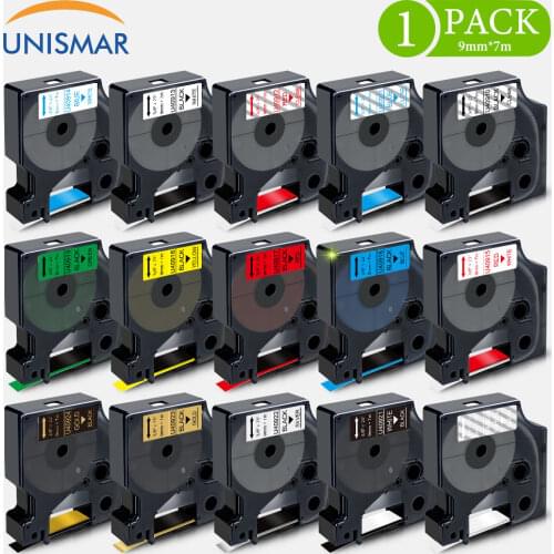 Unismar 9mm Label Tapes for Dymo D1 40913 40910 40917 40918 Label Manager 120P 210D 360D Label Writer 400 Label Maker 15 Color