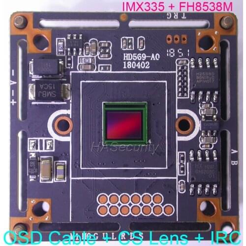 AHD 5MP 4MP 1/2.8 STARVIS IMX335 CMOS image sensor + FH8538 CCTV camera module PCB board +OSD cable +CS Lens +IRC adapter