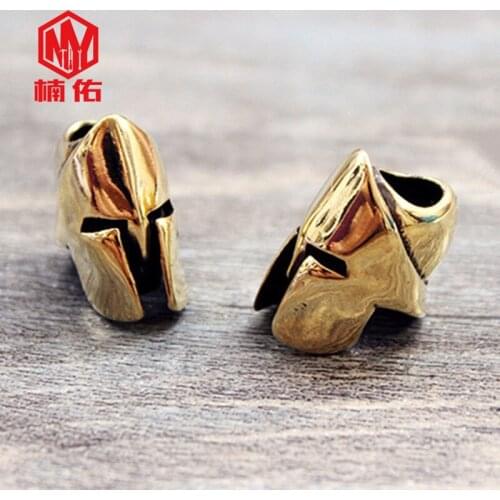 Outdoor Accessories EDC Tools Car Key Pendant 1PC Spartan Warrior Helmet Paracord Brass Knife Beads